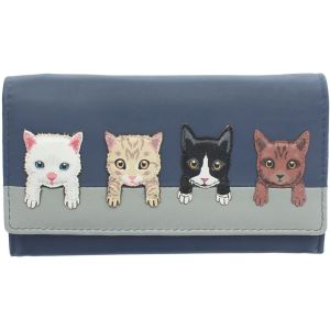 Mala Leather Portemonnee - Katten op de Muur Detail