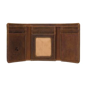 Visconti Apache Tri-Fold Leren Portemonnee Lichtbruin