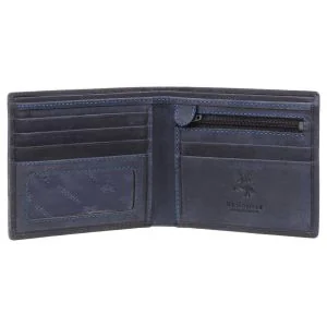 Visconti Portemonnee Heren Hunter Shield Blauw Leer