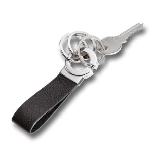 Troika Key-Click – Leren Sleutelhanger met Click-Sluiting en Sleutelringen