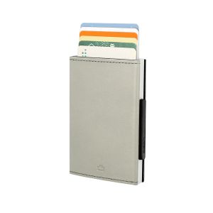 Ögon Designs Cascade Pop-Up RFID Cardprotector Wallet Grijs leer