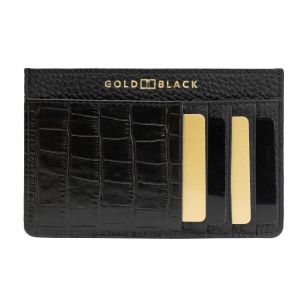 GoldBlack Royal Leather Card Holder