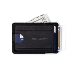 KeySmart Slim Cardholder Tectuff® Zwart leer